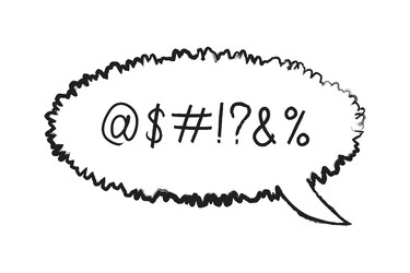 Swear speech bubble in aggressive naive doodle vector