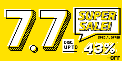 43 percent super sale 77 celebration discount vector