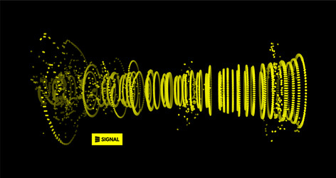 array with dynamic particles 3d technology style vector