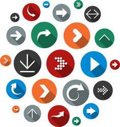 Cloud set of round modern arrow icons vector