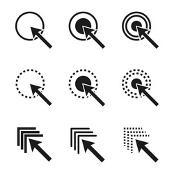cursor click icon arrow pointer graphic circular vector image