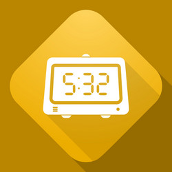 Icon of alarm clock with a long shadow vector