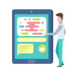phone smartphone with chatting box and user vector image