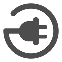 cord with plug in circle shape solid icon vector