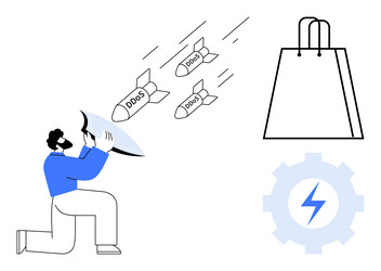 cybersecurity professional deflecting ddos attacks vector image