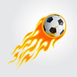 flaming soccer ball vector