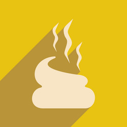 Flat with shadow icon and mobile application poop vector
