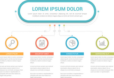 infographic template with 4 steps vector