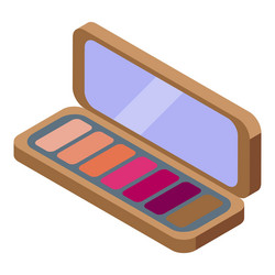 makeup palette with mirror is showing colorful vector image