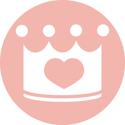 Mothers day queen crown heart love block style vector