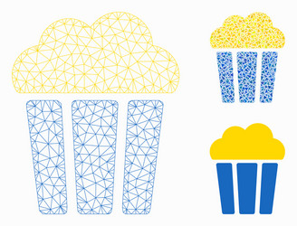 popcorn bucket mesh 2d model and triangle vector image