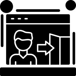 exit rate glyph style icon design vector image