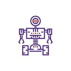 robotics robot in linear style vector image