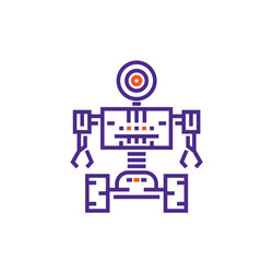 Robotics robot in linear style vector