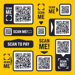scan me qr code sticker with text online payment vector image