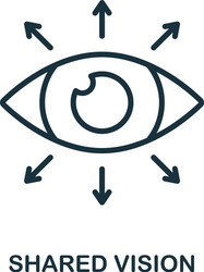 shared vision icon outline style thin line vector image