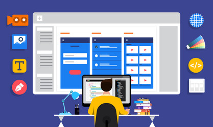 web design and programmer vector image