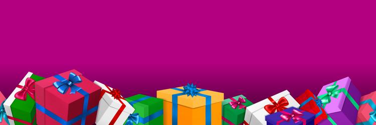 banner with gift boxes vector