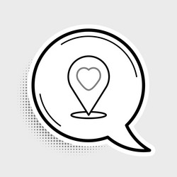 line map pointer with heart icon isolated on grey vector image