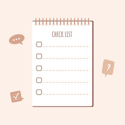 checklist on table planning and organization vector image