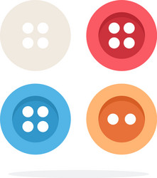 Four colored buttons flat isolated vector