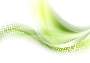 Bright green abstract smooth soft waves background