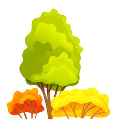 Autumn tree different sizes and forms trees vector