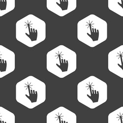 Black hexagon hand cursor pattern vector