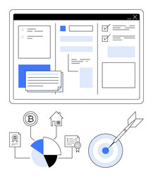 dashboard with financial analytics task vector image