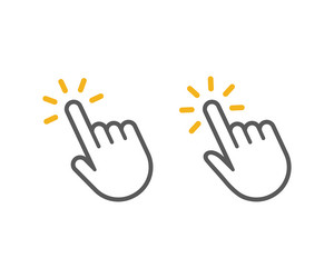 hand cursor icon symbol and click set vector image