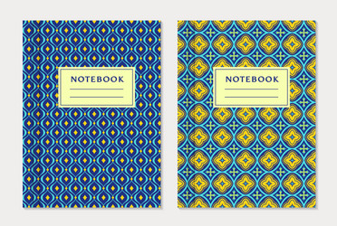 Notebook cover design set Royalty Free Vector Image