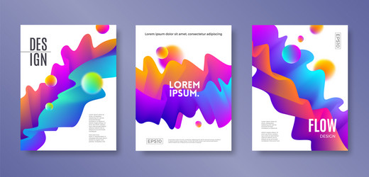 set of abstract multicolored design template vector image