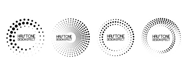 Speed halftone geometric lines in circle form vector