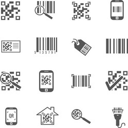 scan bar and qr code icons vector