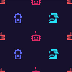 set server data robot setting artificial vector image