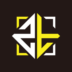 z t initials quadrangle monogram with square vector image