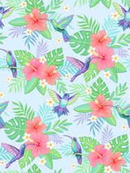 hummingbirds exotic pattern Vector Image