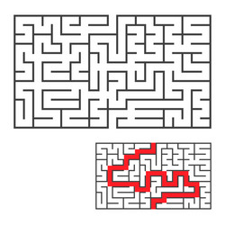 rectangular labyrinth with an input and exit vector image