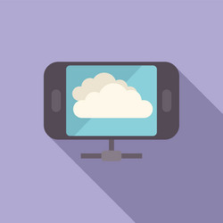 smartphone connecting to cloud service using vector image