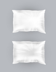 3d realistic white pillows template mockup vector