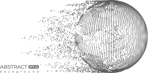 Abstract particles sphere with explosion effect vector