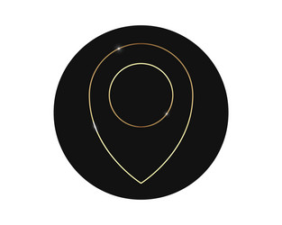 golden marker location icon map pointer vector image