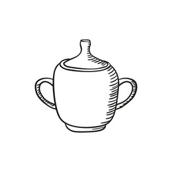 Hand drawn sugar bowl vector