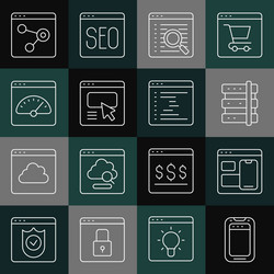 set line mobile phone web developer programming vector image