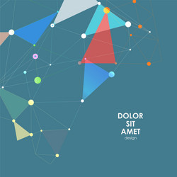 Abstract polygonal with connecting dots and lines vector