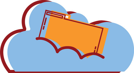 cloud data with digital folder file vector image