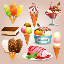 Ice cream set Royalty Free Vector Image - VectorStock
