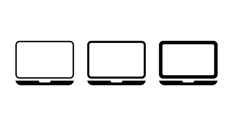 set of laptop flat web icon notebook computer vector