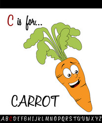 Cartoon Carrot Vocabulary Card Vector Image