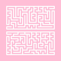 a set two rectangular labyrinths simple flat vector image